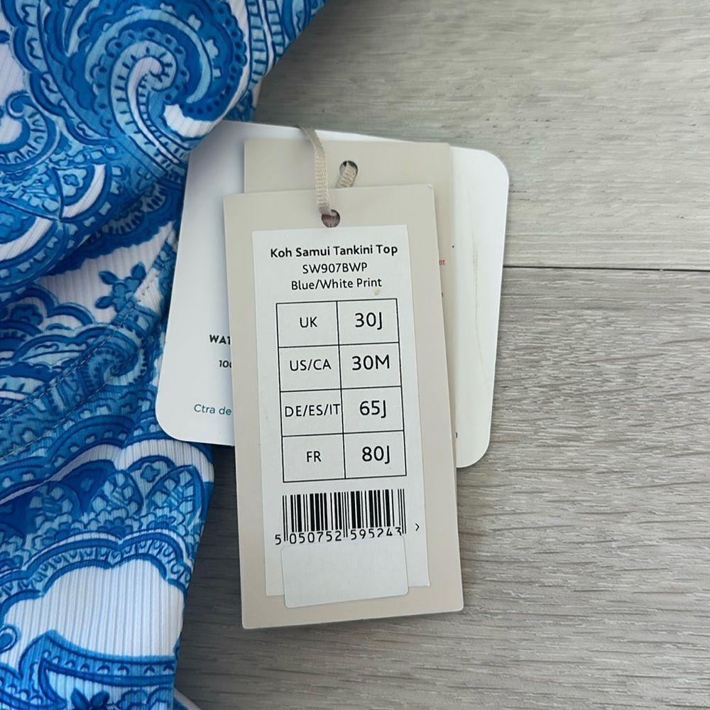 Bravissimo Koh Samui Tankini Top Blue/White NWT - Picture 5 of 5
